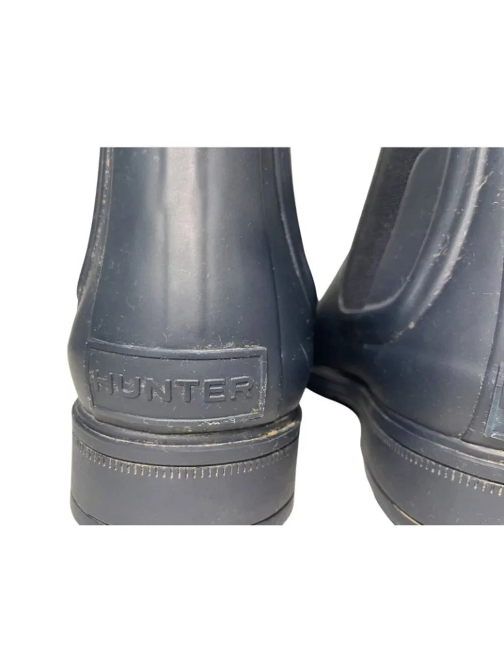 Hunter Mens Original Chelsea Ankle Boots 9 Dark Navy Pull On Bootie Waterproof